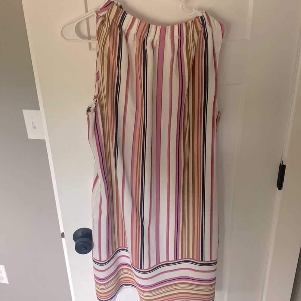 Worn once/ pink navy brown striped dress